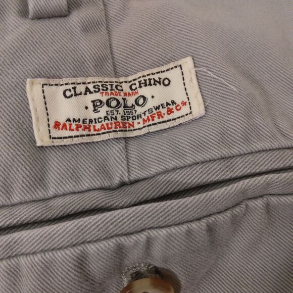 Polo Ralph Lauren pants mens 36x32 gray chino flat front cotton straight leg - Picture 6 of 9